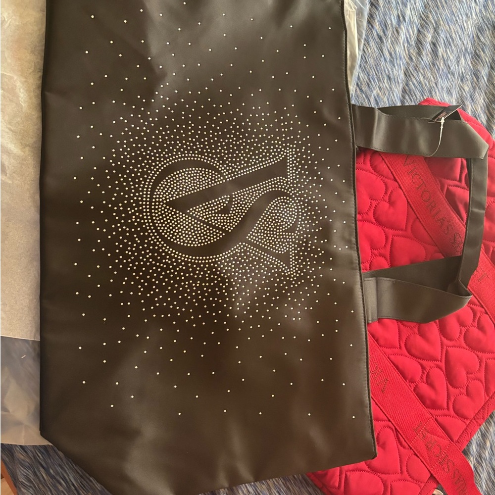 Victoria's Secret Black Studded nylon tote